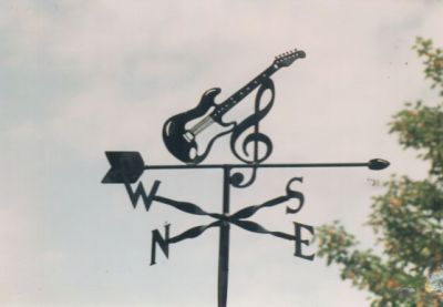 Guitar and Treble Clef weather vane